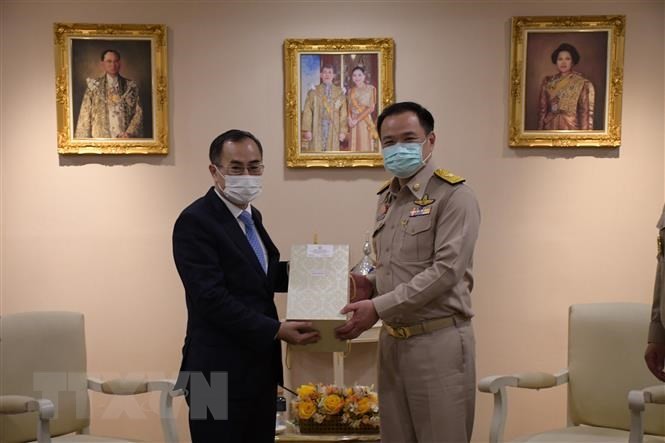 Đại sứ Phan Chí Thành chào xã giao Phó Thủ tướng, Bộ trưởng Y tế Thái Lan Anutin Charnvirakul