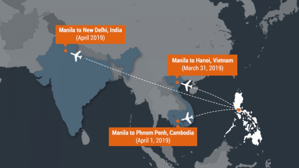 Philippines Airlines mở 4 chuyến Manila - Hà Nội mỗi tuần