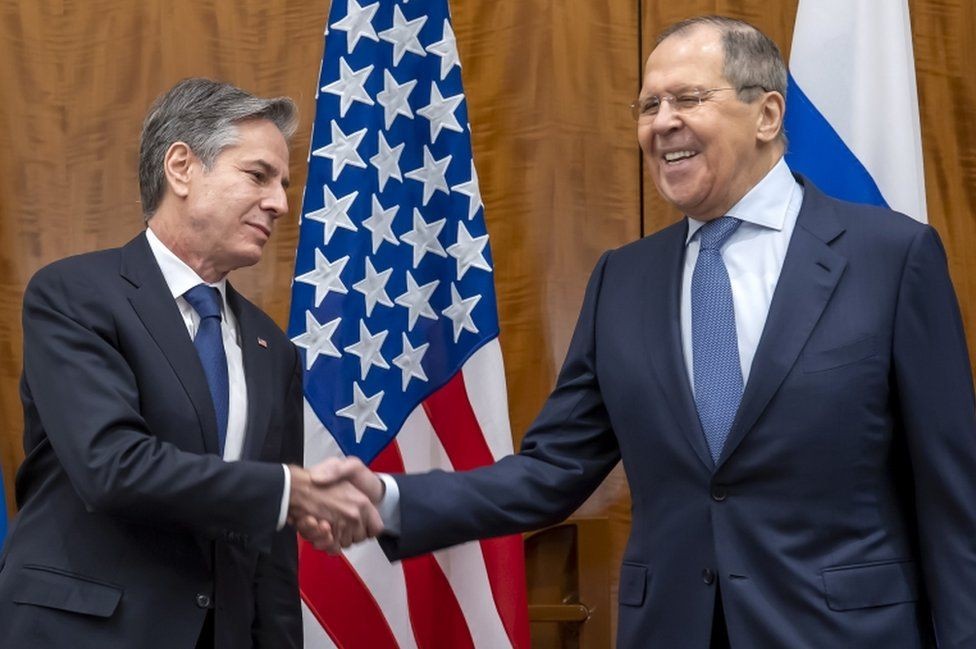 Hội đàm Nga-Mỹ: Washington thể hiện, Moscow tỏ hy vọng 'cảm xúc về vấn đề Ukraine sẽ hạ nhiệt'. (Nguồn: BBC)