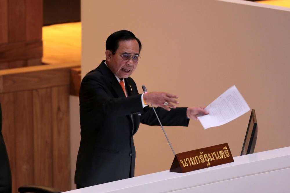 Thái Lan: Thủ tướng Prayut trả lời chất vấn, chuẩn bị đối mặt cuộc bỏ phiếu bất tín nhiệm, nguy cơ nổ ra biểu tình lớn. (Nguồn: Bangkok Pots)