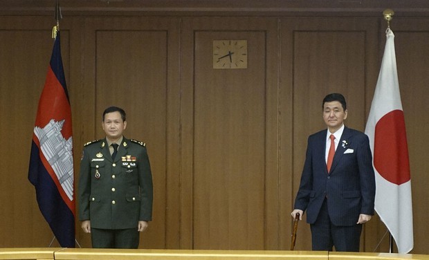 Con trai Thủ tướng Hun Sen thăm Tokyo: Nhật Bản-Campuchia thúc đẩy hợp tác quốc phòng. (Nguồn: Kyodo)