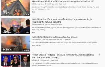 YouTube "gán" cháy Nhà thờ Đức Bà Paris với vụ khủng bố 11/9