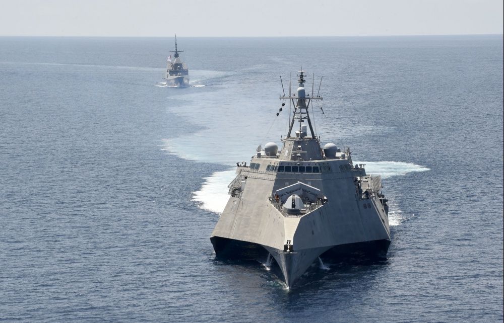 Mỹ, Singapore tập trận hải quân ở Biển Đông
