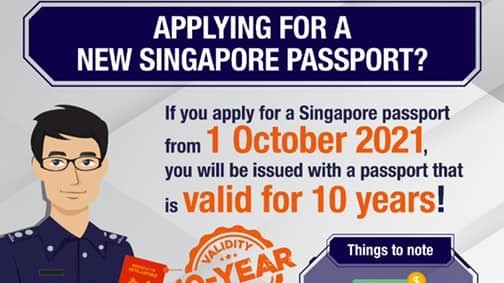 Từ tháng 10, hộ chiếu Singapore sẽ có hiệu lực 10 năm