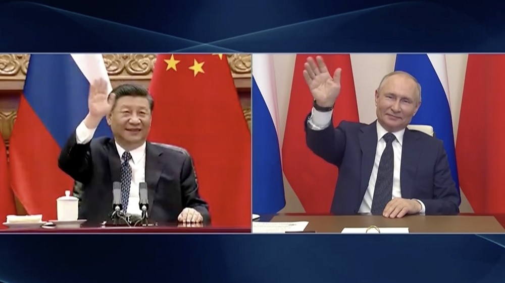 Gần 2 tuần sau Thượng đỉnh Nga-Mỹ, Tổng thống Putin và Chủ tịch Trung Quốc chuẩn bị hội đàm trực tuyến. (Nguồn: CGTN)