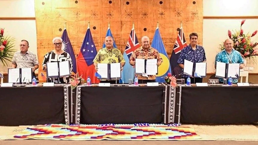 Thái Bình Dương thành 'thỏi nam châm', lãnh đạo các quốc đảo vội họp nhau thắt tình đoàn kết. (Nguồn: ABC News)