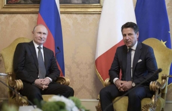 Có mối quan tâm chung về vấn đề Libya, ông Putin hy vọng Italy giúp khôi phục quan hệ Nga - EU