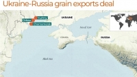 Biển Đen: Ukraine thông báo khôi phục hoạt động của 3 cảng, chuyến tàu ngũ cốc đầu tiên sắp xuất bến