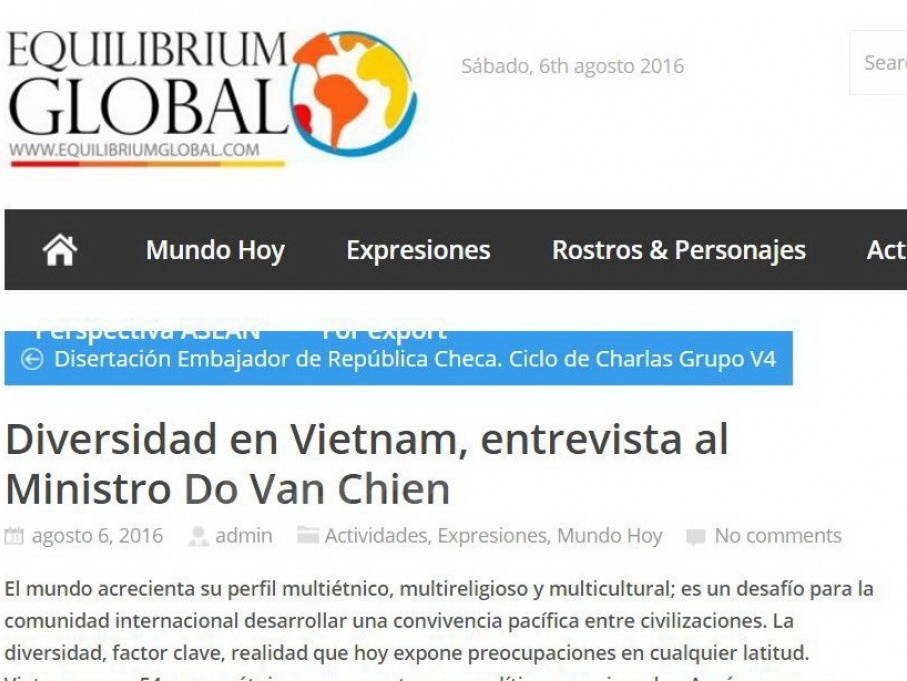 Argentina ca ngợi chính sách của Việt Nam với cộng đồng thiểu số
