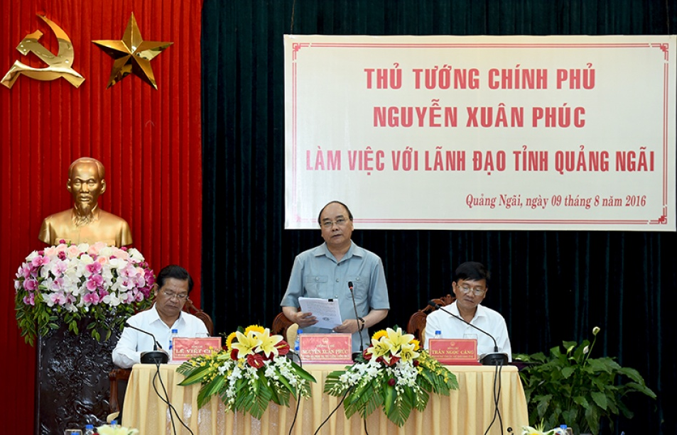 Thủ tướng Nguyễn Xuân Phúc làm việc với tỉnh Quảng Ngãi