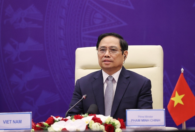 Thủ tướng Phạm Minh Chính phát biểu tại phiên thảo luận mở cấp cao của HĐBA về Tăng cường an ninh biển. (Nguồn: TTXV(