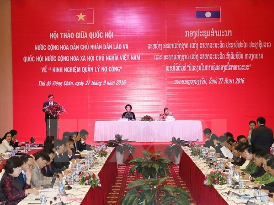 Hội thảo Quốc hội Lào - Việt về kinh nghiệm quản lý nợ công
