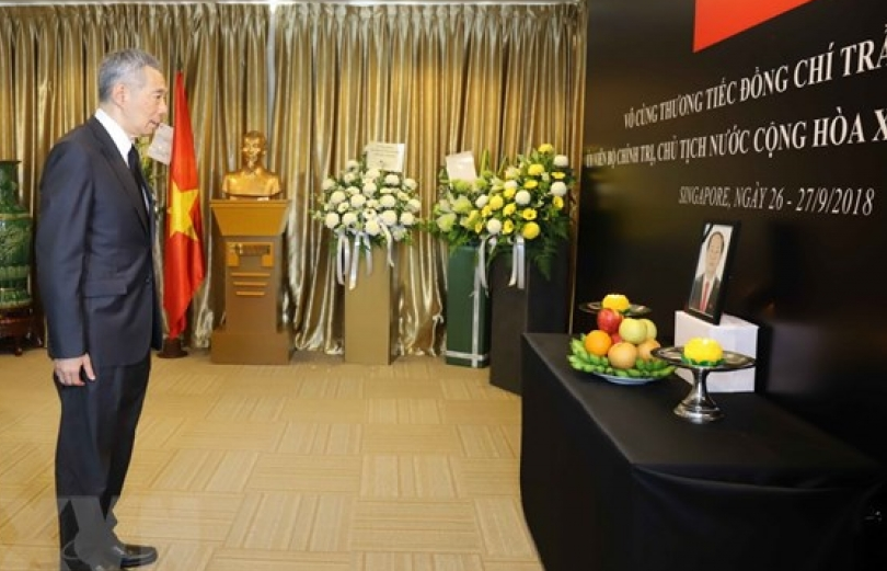 Thủ tướng Singapore viếng Chủ tịch nước Trần Đại Quang