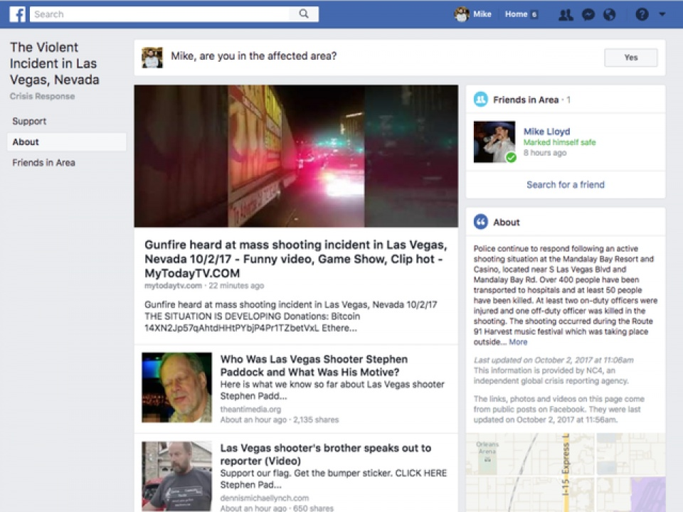 Vụ xả súng tại Las Vegas: Tin tức giả tràn lan trên mạng xã hội