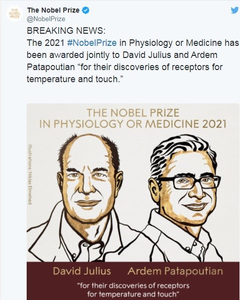Giữa đại dịch Covid-19, Nobel Y học mở màn mùa giải Nobel 2021