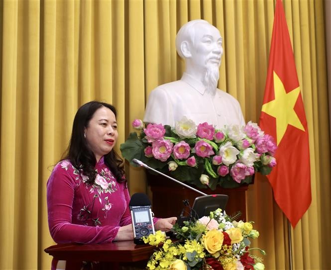 Phó Chủ tịch nước Võ Thị Ánh Xuân phát biểu phát biểu tại chương trình tri ân những tấm lòng vàng năm 2021, do Quỹ Bảo trợ Trẻ em Việt Nam tổ chức chiều 9/1. (Nguồn: TTXVN)