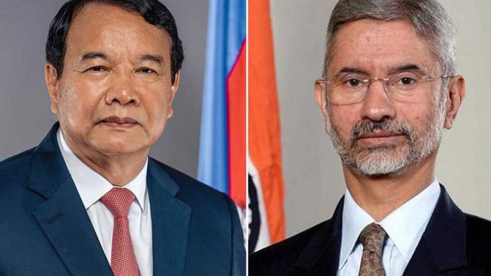Bộ trưởng Ngoại giao và Hợp tác quốc tế Campuchia Prak Sokhonn và Ngoại trưởng Ấn Độ Subrahmanyam Jaishankar. (Nguồn: Phnom Penh Post)