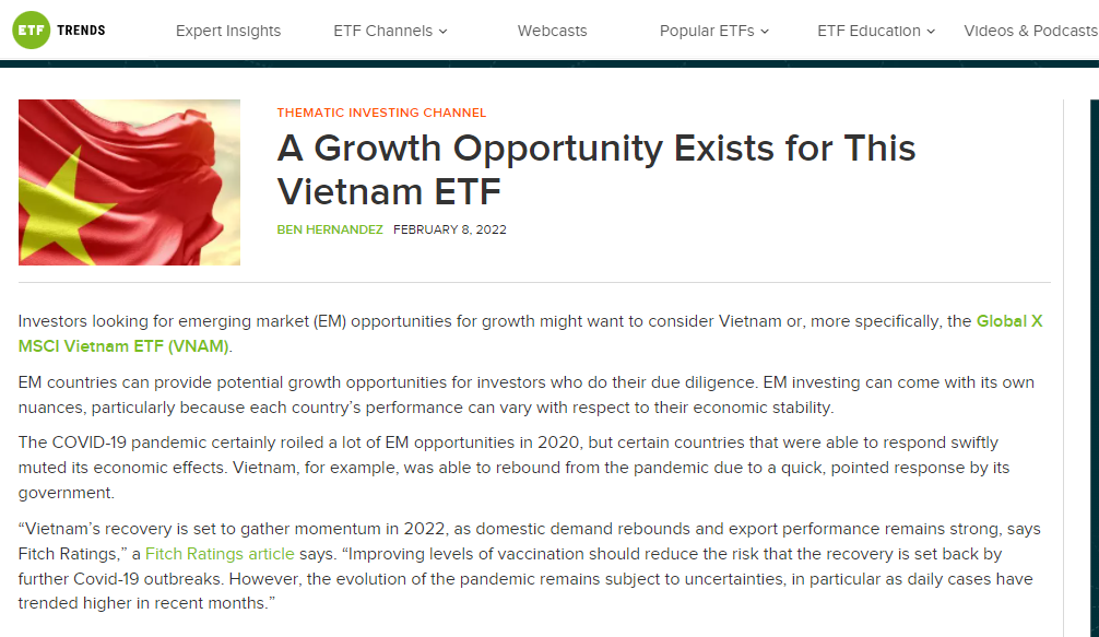Việt Nam - Cơ hội tăng trưởng tiềm năng cho nhà đầu tư