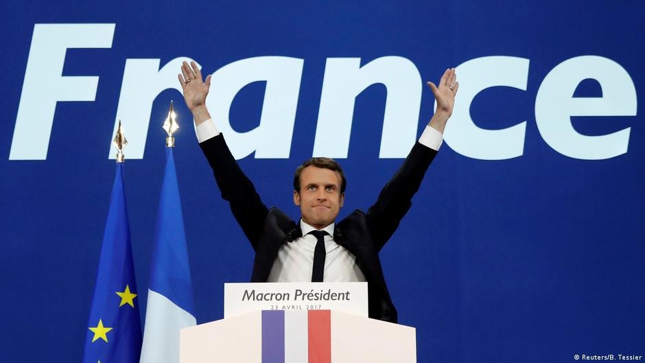 Tổng thống Pháp Emmanuel Macron trong chiến dịch tranh cử của mình vào tháng 4/2017. (Nguồn: Reuters)