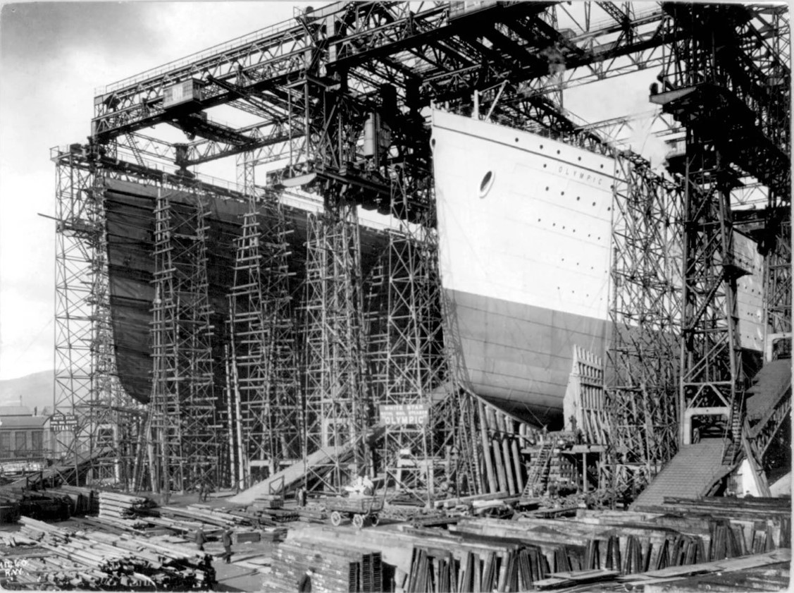 Quá trình xây dựng con tàu Titanic khổng lồ. (Nguồn: Library of Congress, Washington, D.C. )  