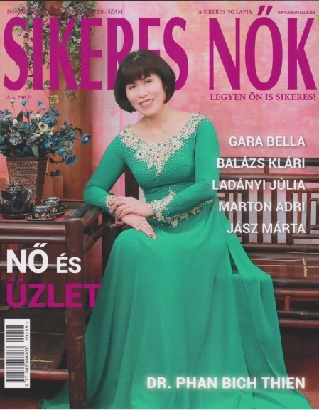Phan Bích Thiện được tạp chí Phụ nữ Thành đạt số tháng 10/2020 của Hungary chọn là gương mặt trang bìa, vinh danh là một trong 5 người tiêu biểu của tháng. (Ảnh: NVCC)