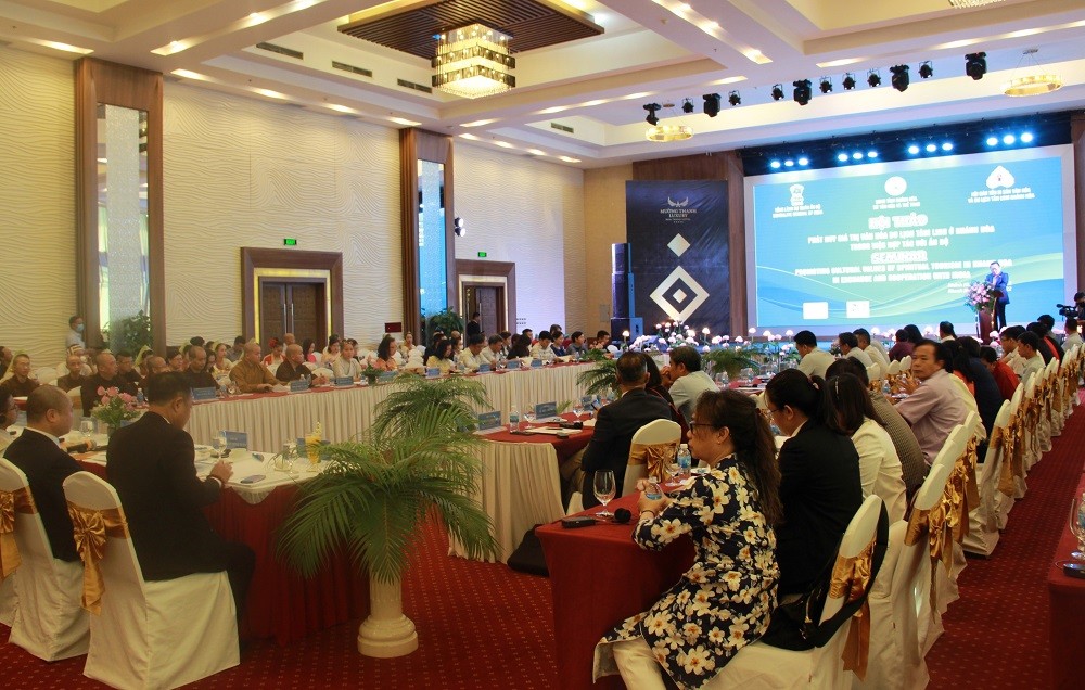 Toàn cảnh hội thảo “Phát huy giá trị văn hóa du lịch tâm linh ở Khánh Hòa trong việc hợp tác với Ấn Độ” ngày 19/6. (Nguồn: TTXVN)