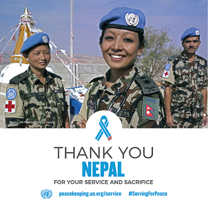 Hình ảnh binh sĩ Nepal trên website của Liên hợp quốc. (Nguồn: UN).