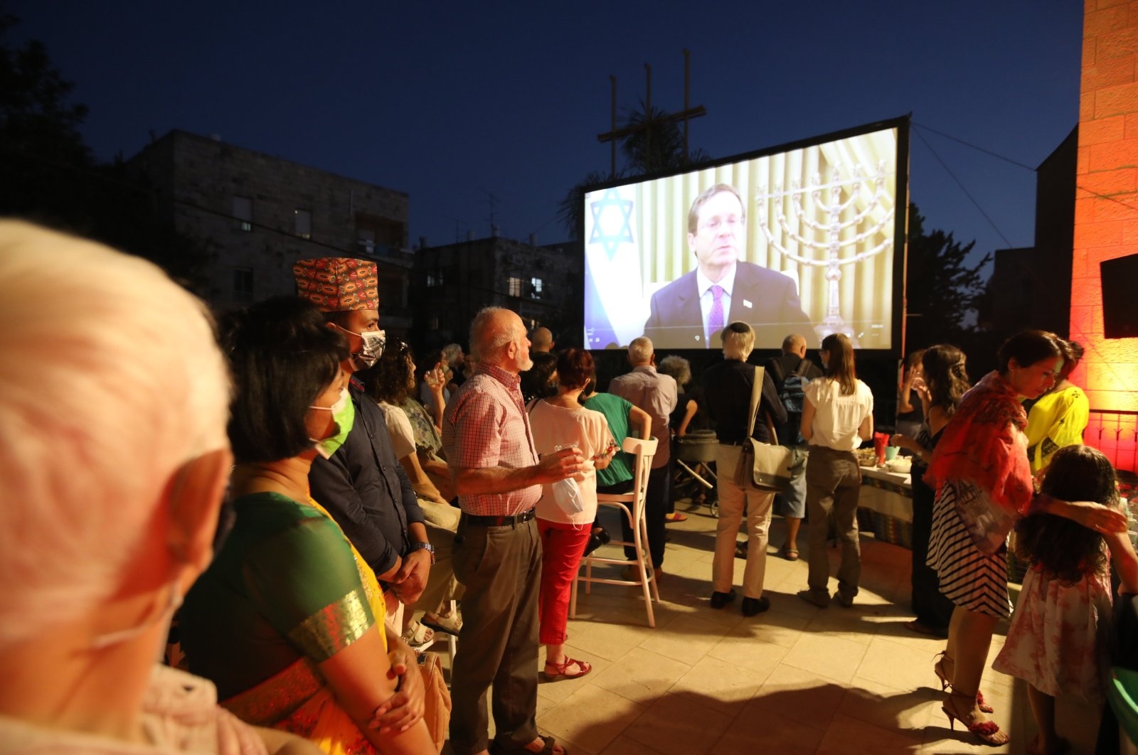 Tổng thống Israel Isaac Herzog phát biểu khai mạc triển lãm ở Tây Jerusalem ngày 23/7. (Nguồn: AA)