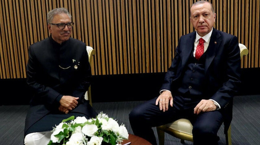 Tổng thống Thổ Nhĩ Kỳ Recep Tayyip Erdogan và người đồng cấp Pakistan Arif Alvi đang ở thăm Ankara, ngày 15/8. (Nguồn: DHA)