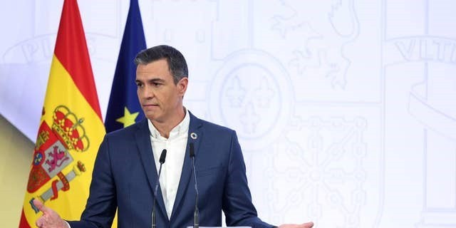 Thủ tướng Tây Ban Nha Pedro Sánchez phát biểutại họp báo ngày 29/7. (Nguồn: AP)