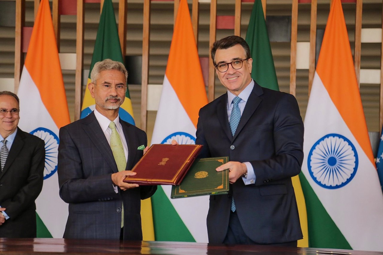 Ngoại trưởng Ấn Độ chủ trì cuộc họp Ủy ban hỗn hợp Ấn Độ-Brazil với người đồng cấp Brazil Carlos França. (Nguồn: Twitter)