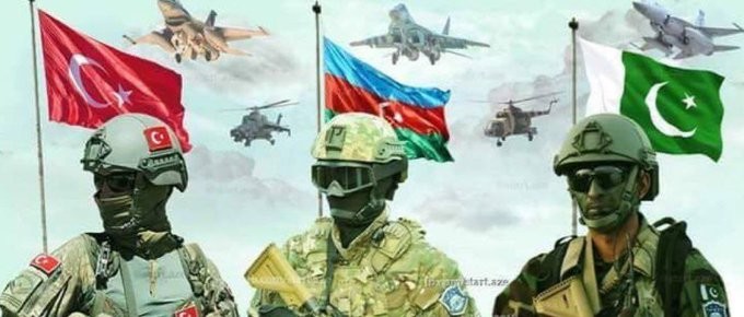 Azerbaijan, Thổ Nhĩ Kỳ và Pakistan sẽ tiến hành tập trận quân sự chung từ ngày 12-20/9 tại Baku. (Nguồn: Twitter)