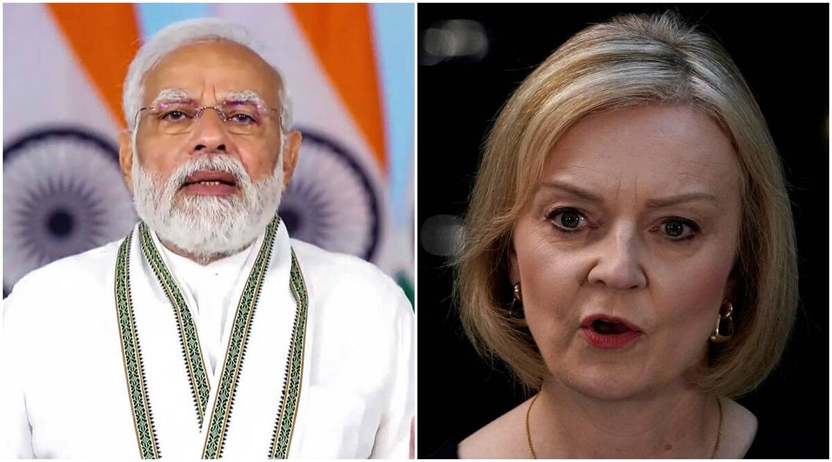 Thủ tướng Ấn Độ Narendra Modi và người đồng cấp Anh Liz Truss. (Nguồn: PTI, AP)