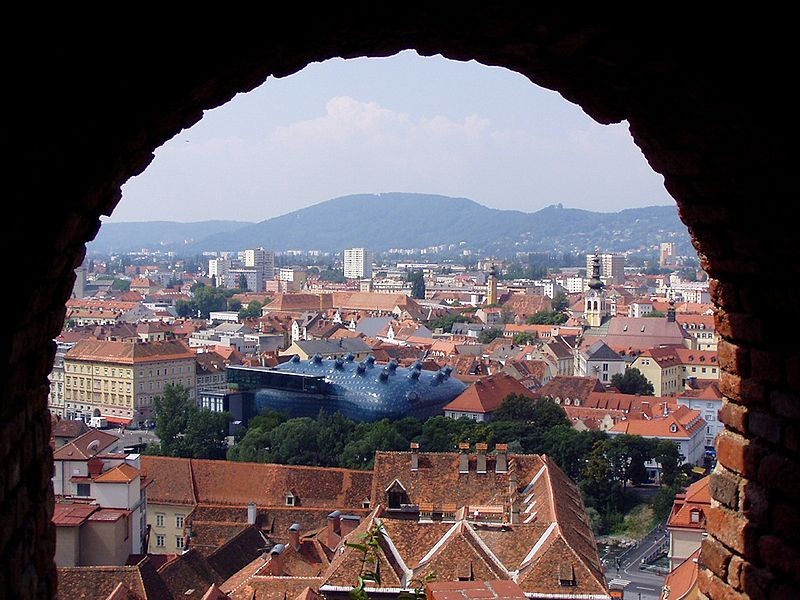Tành phố Graz, thủ phủ của bang Styria, Áo.
