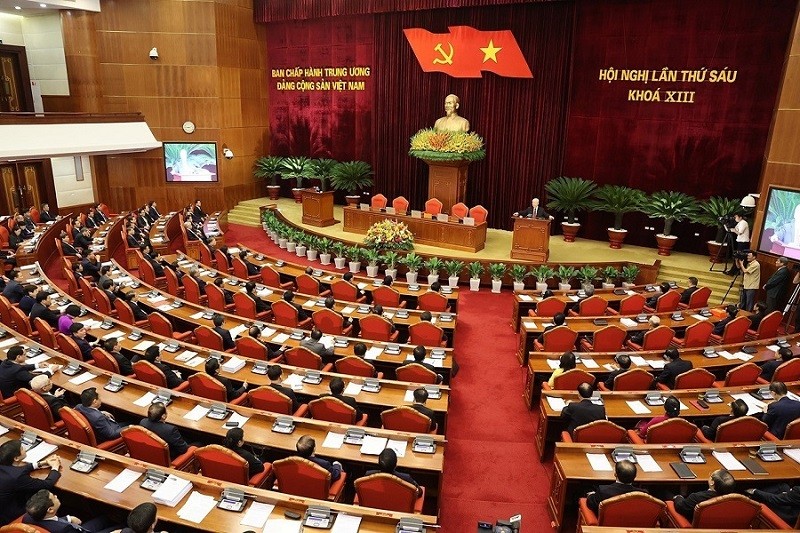 Toàn cảnh phiên bế mạc Hội nghị Trung ương lần thứ sáu Ban Chấp hành Trung ương Đảng khóa XIII. (Nguồn: TTXVN)