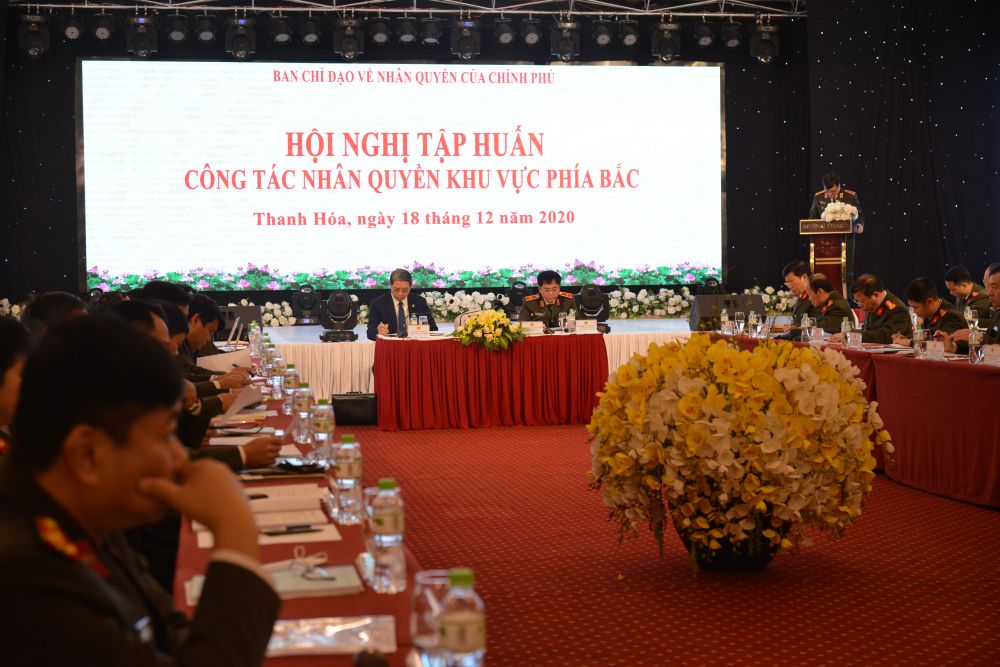 Các đại biểu tham dự hội nghị tập huấn Công tác nhân quyền khu vực phía Bắc ngày 18/12.