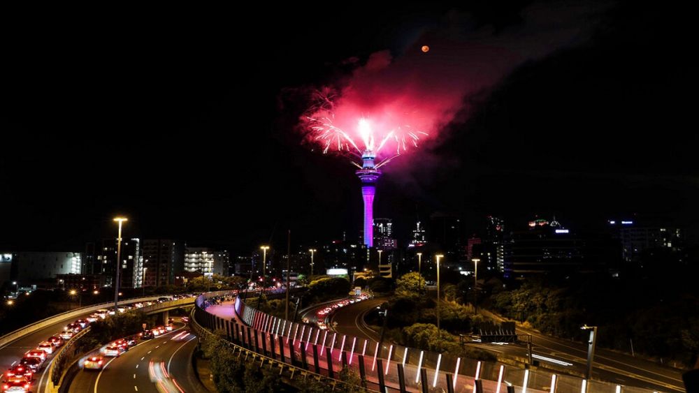 Pháo hoa đón chào Năm Mới 2020 ở thủ đô Auckland, New Zealand. (Nguồn: AP)