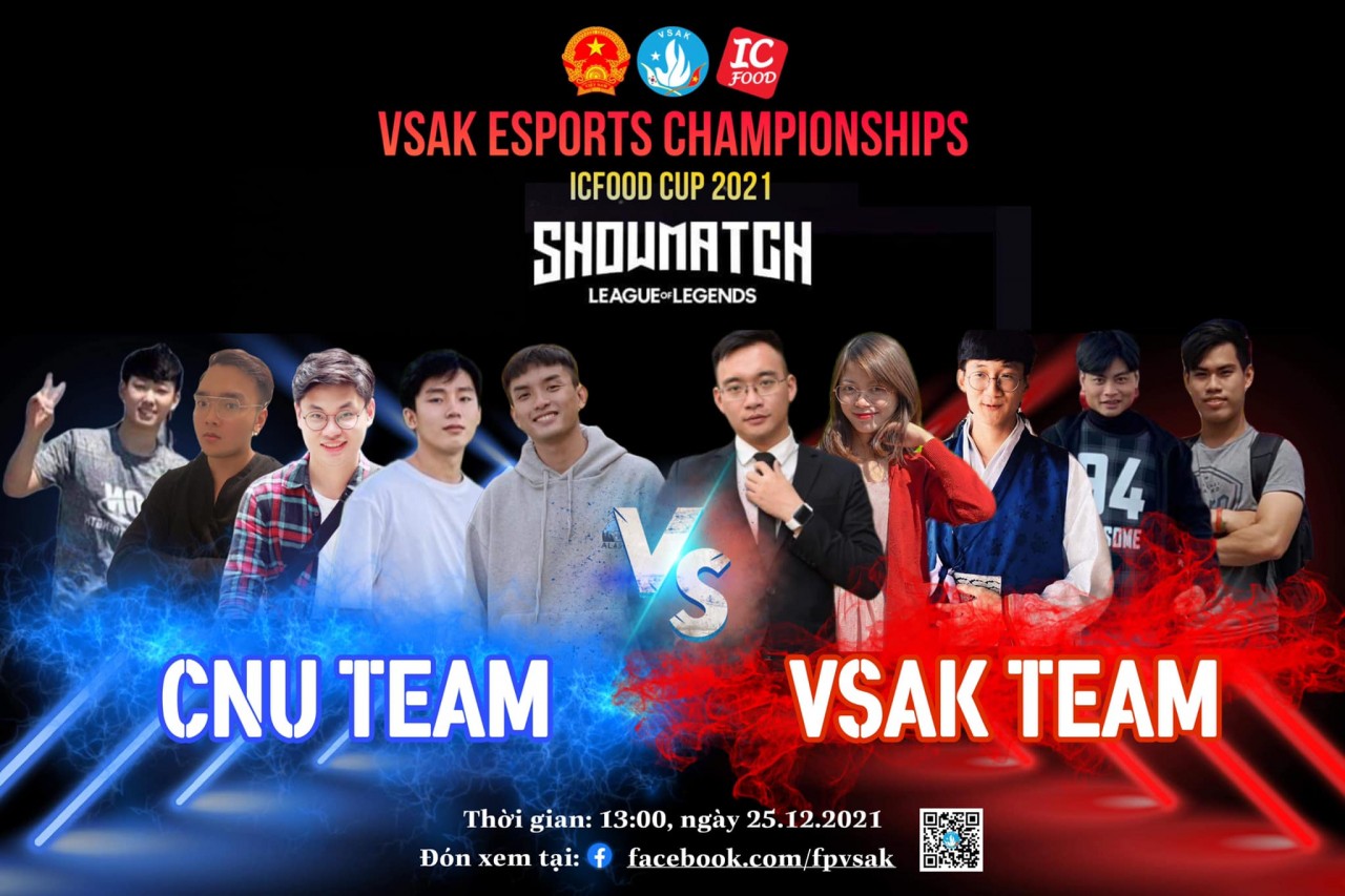 Vòng chung kết Giải thể thao điện tử Hội Sinh viên Việt Nam tại Hàn Quốc “VSAK ESPORTS CHAMPIONSHIPS – ICFOOD CUP 2021” lần thứ nhất diễn ra tại Đại học Chungang, Hàn Quốc.