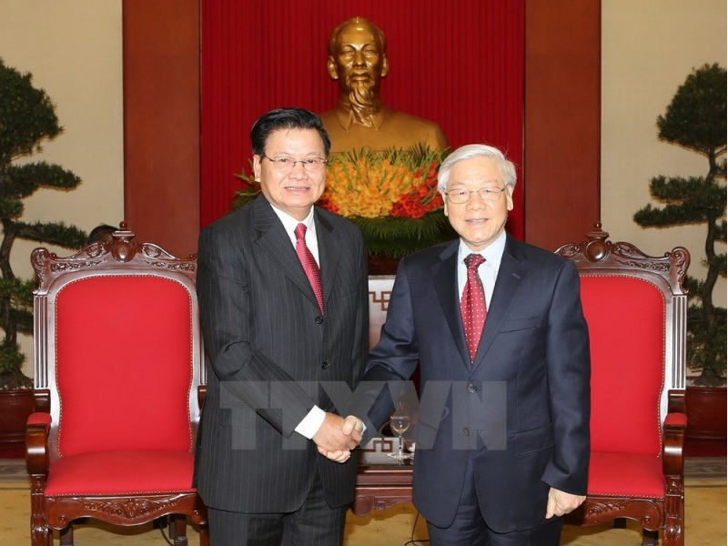 Tổng Bí thư Nguyễn Phú Trọng tiếp Thủ tướng Lào Thongloun Sisoulith