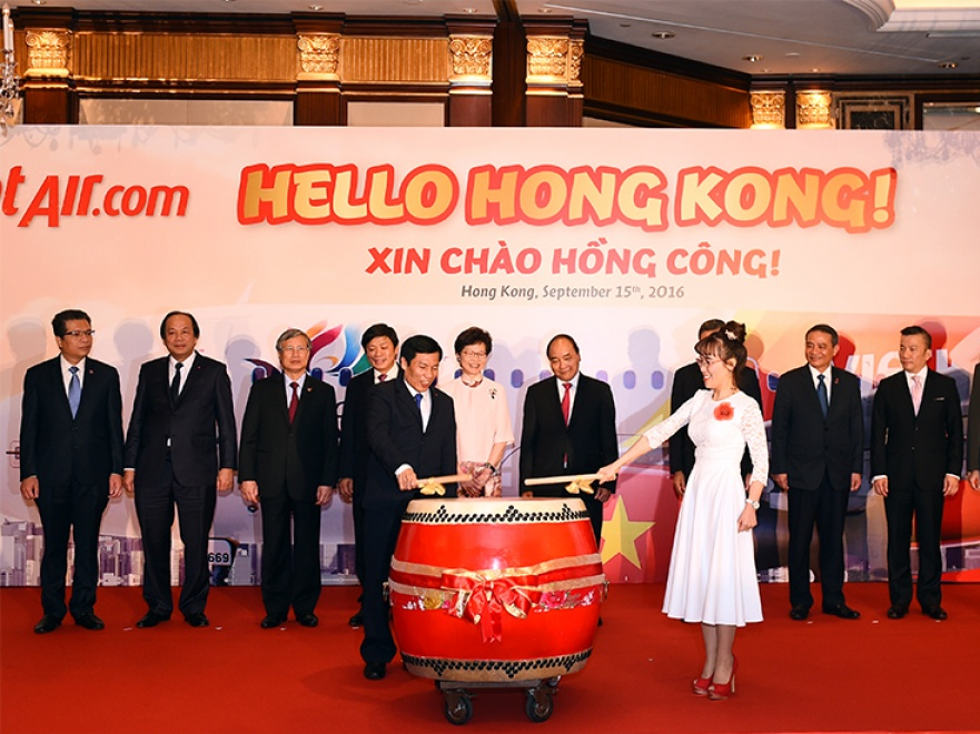 Thủ tướng dự khai trương đường bay TP. Hồ Chí Minh - Hong Kong của Vietjet