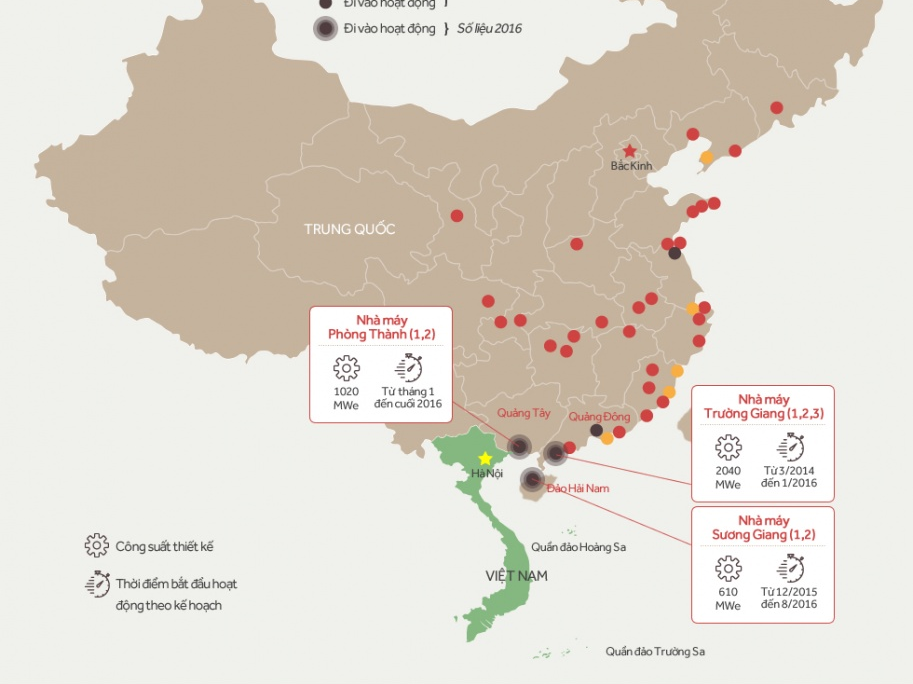 Đề nghị Trung Quốc thông tin thường xuyên về 3 dự án hạt nhân gần biên giới