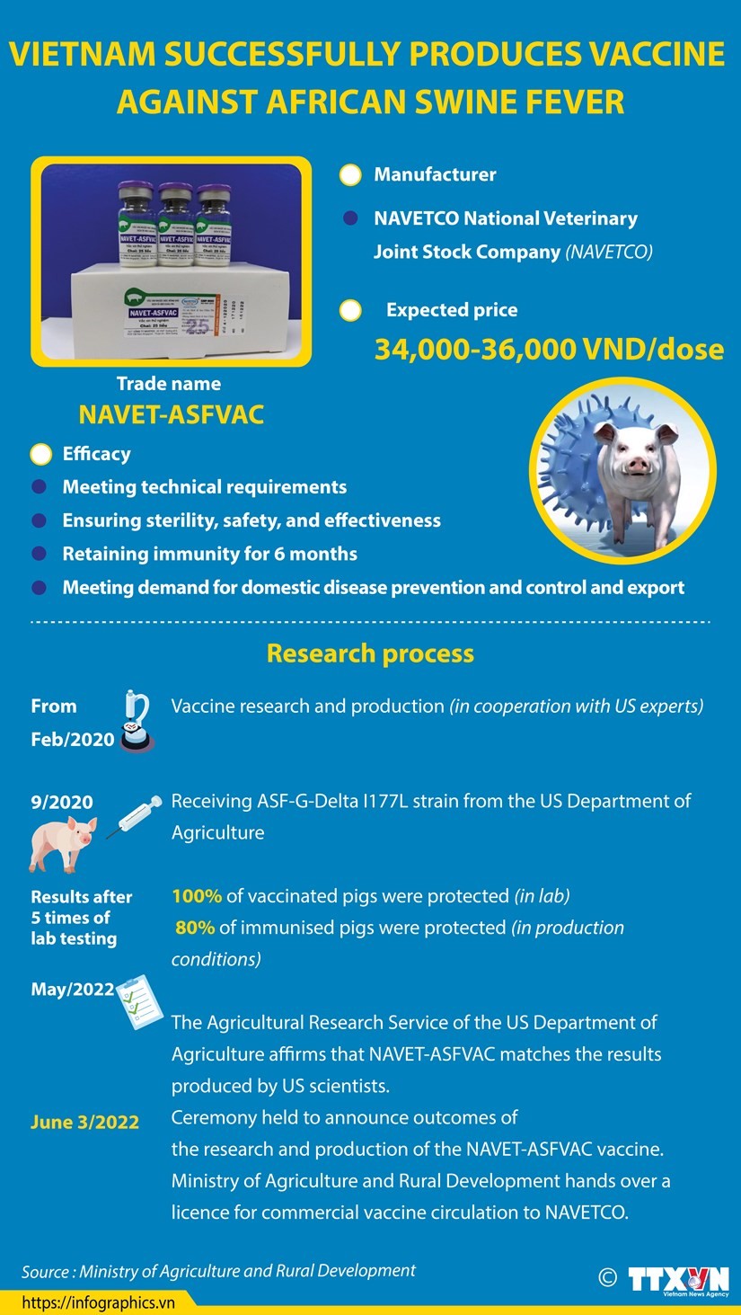 Vietnam successfully produces vaccine against African swine fever