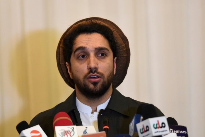 Ahmad Massoud trong một cuộc họp báo tại Kabul năm 2020. (Nguồn: AFP)