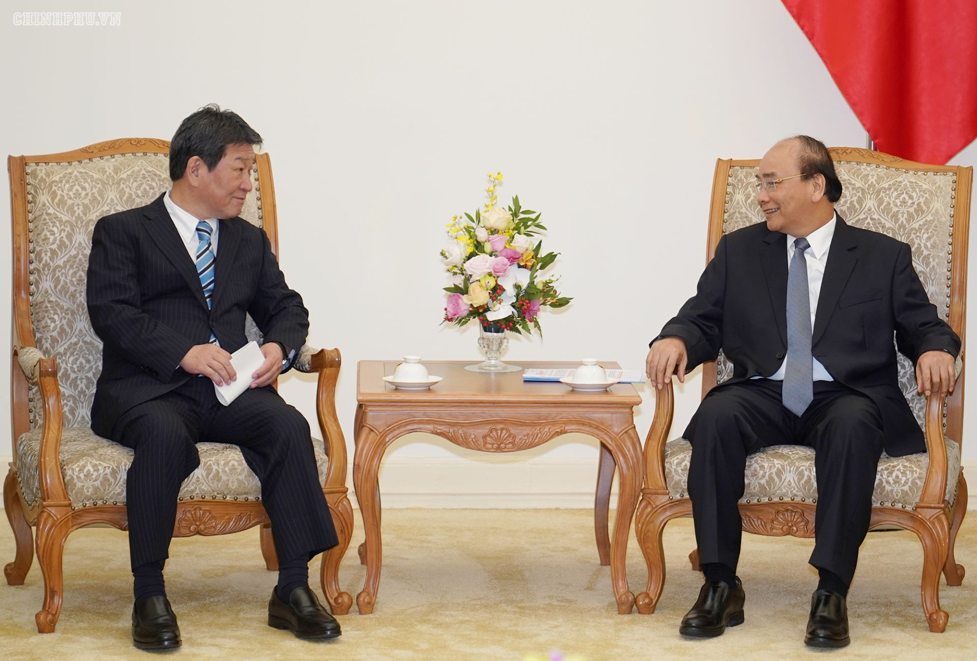 Thủ tướng Nguyễn Xuân Phúc tiếp Bộ trưởng Ngoại giao Nhật Bản