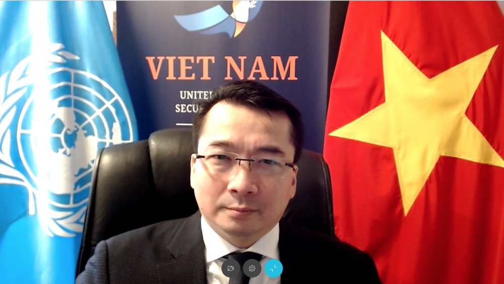 Phát biểu tại cuộc họp, Đại sứ Phạm Hải Anh, Đại biện lâm thời Việt Nam tại Liên hợp quốc