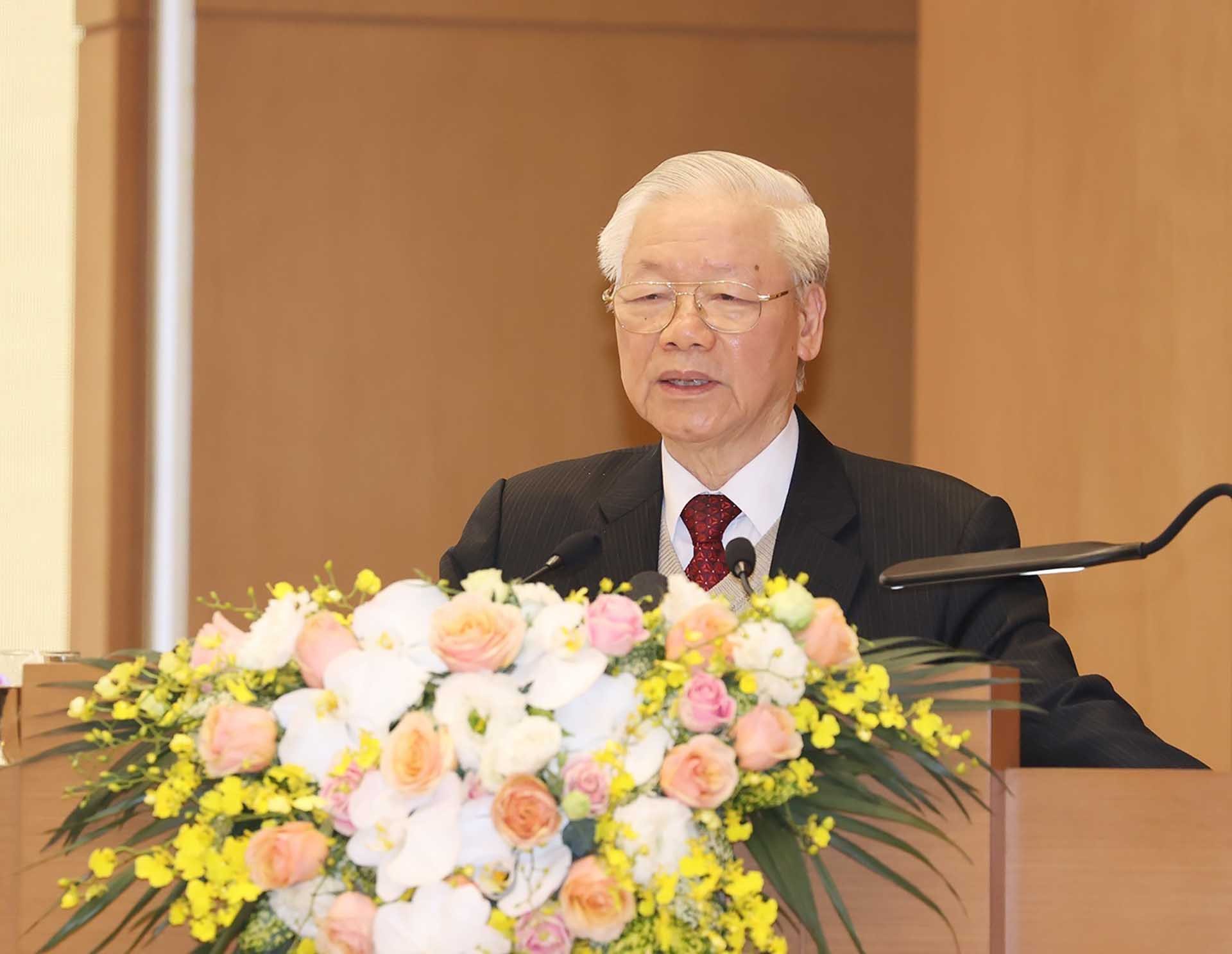 Tổng Bí thư Nguyễn Phú Trọng phát biểu chỉ đạo hội nghị. (Nguồn: TTXVN)