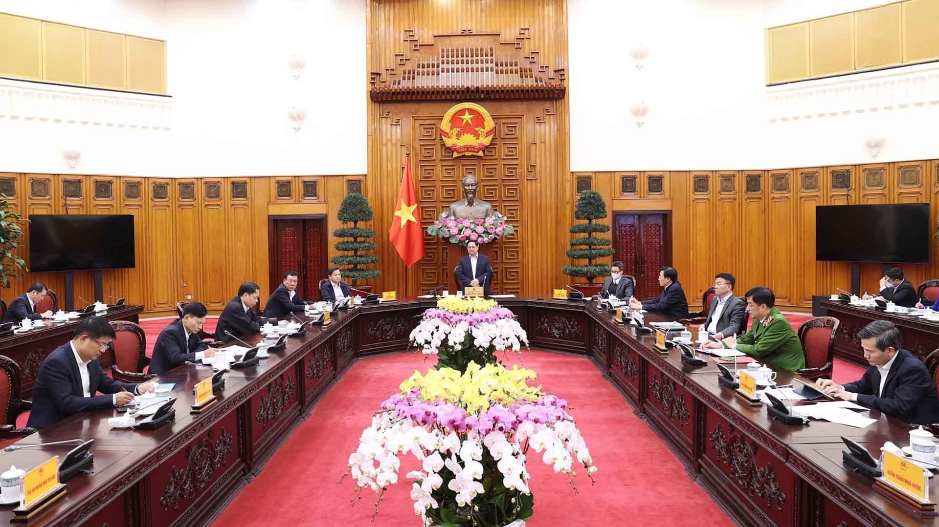 Thủ tướng Phạm Minh Chính chủ trì cuộc họp về công tác phòng, chống tham nhũng trong khối Chính phủ. (Nguồn: TTXVN)