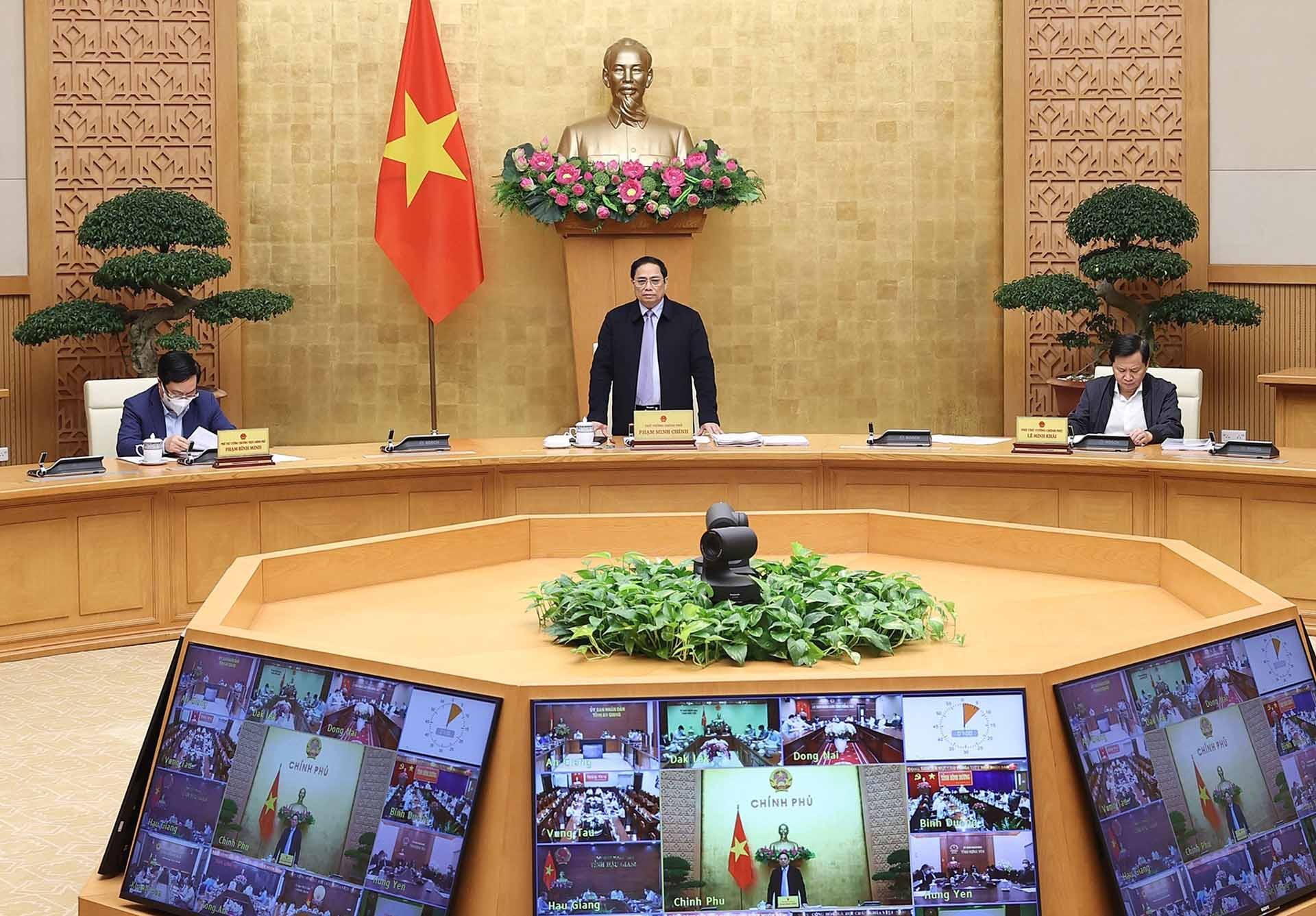 Thủ tướng Phạm Minh Chính chủ trì cuộc họp. (Nguồn: TTXVN)