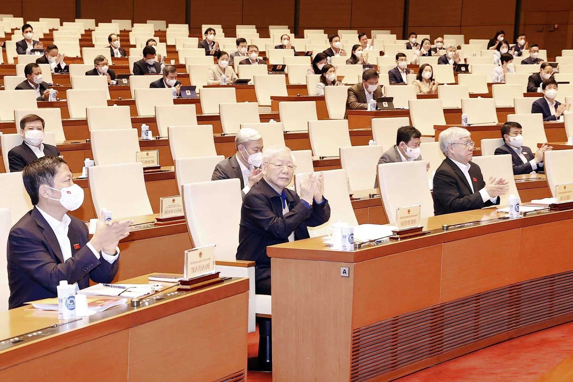 Tổng Bí thư Nguyễn Phú Trọng và các đại biểu dự Hội nghị. (Nguồn:  TTXVN)