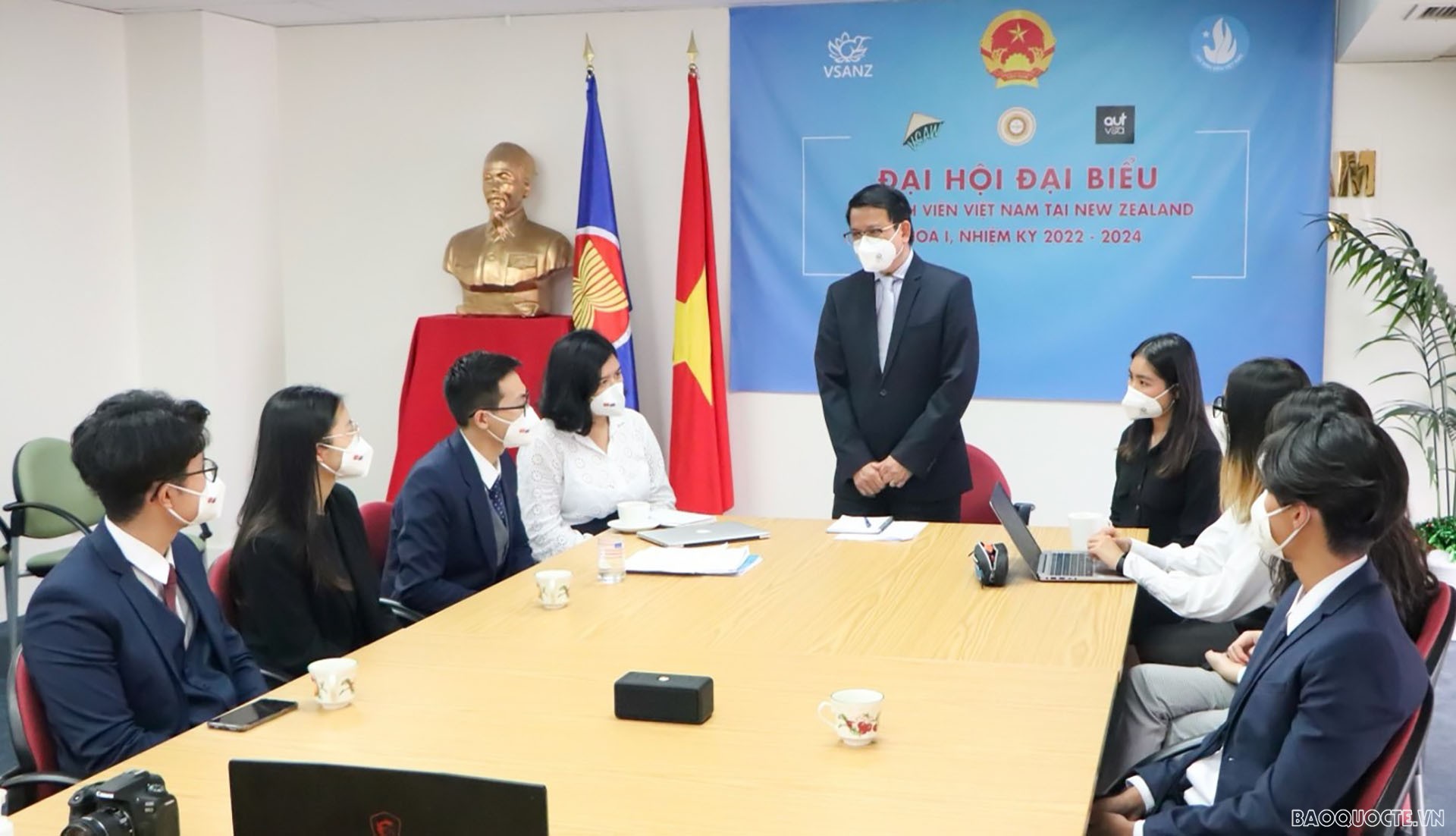 Đại sứ Việt Nam tại New Zealand Nguyễn Văn Trung phát biểu tại Đại hội.